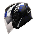 Small Blue Motorcycle Open Face Helmet with Dual Lens P8213
