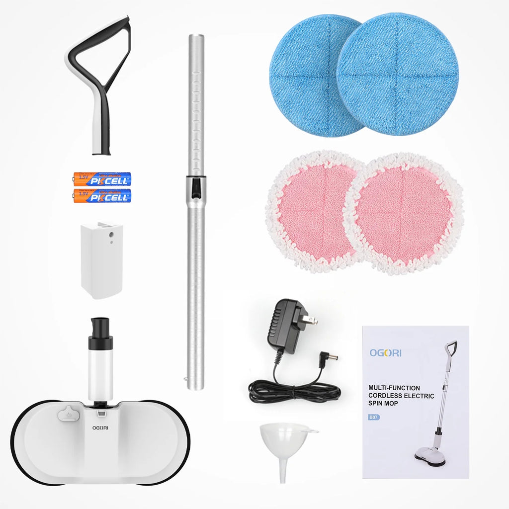 Cordless Electric Spin Mop with 300ml Water Tank and LED Headlight P674