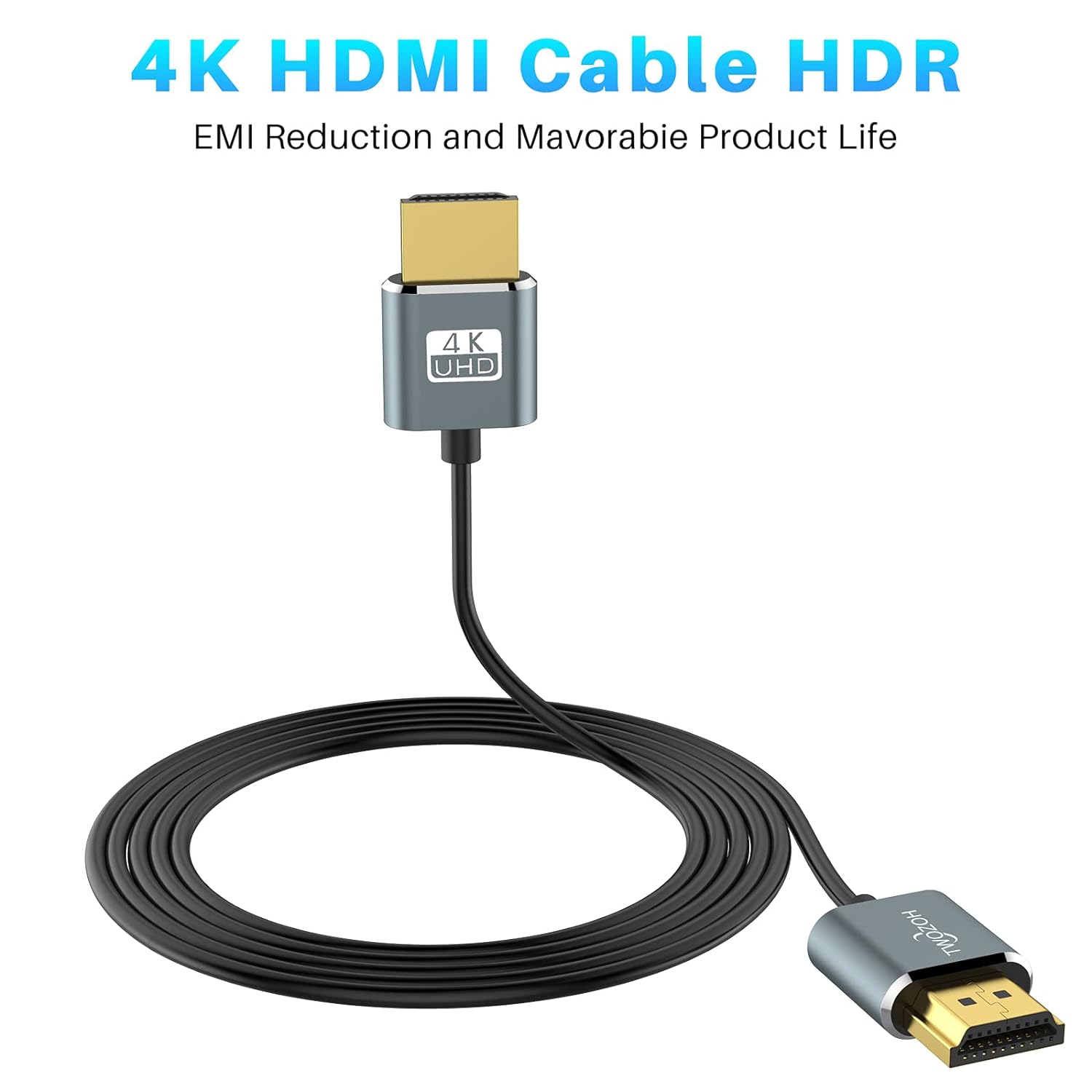 Ultra-Thin HDMI to HDMI Cable 5FT, Flexible HDMI 2.0 Cord G5214