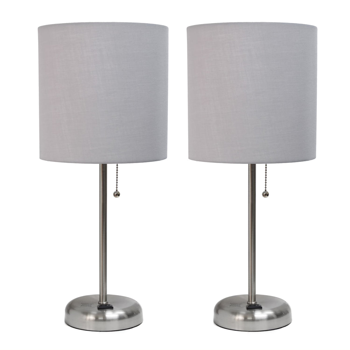 Stick Lamp with Outlet and Fabric Shade Two Pack Set C475014