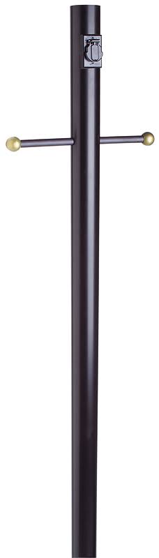 Black Lamp Post with Cross Arm and Electrical Outlet F711