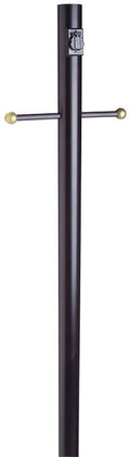 Black Lamp Post with Cross Arm and Electrical Outlet F711