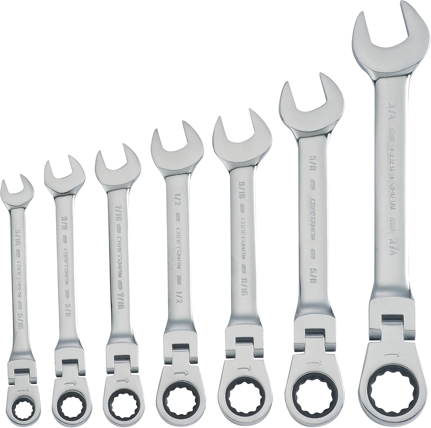 7-Piece SAE Flex Reversible Ratchet Set M543