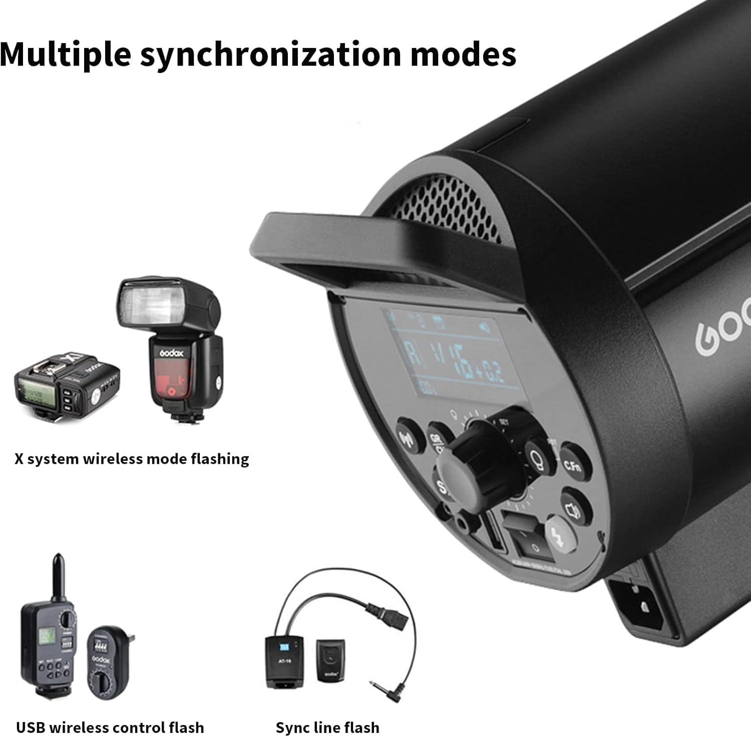 3Pack 1800Ws Bowens Mount Studio Flash Strobe Monolight Kit with Softbox, Umbrella, Barndoor A572