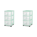 3 Drawer Cart Mint Set of 2 M1378