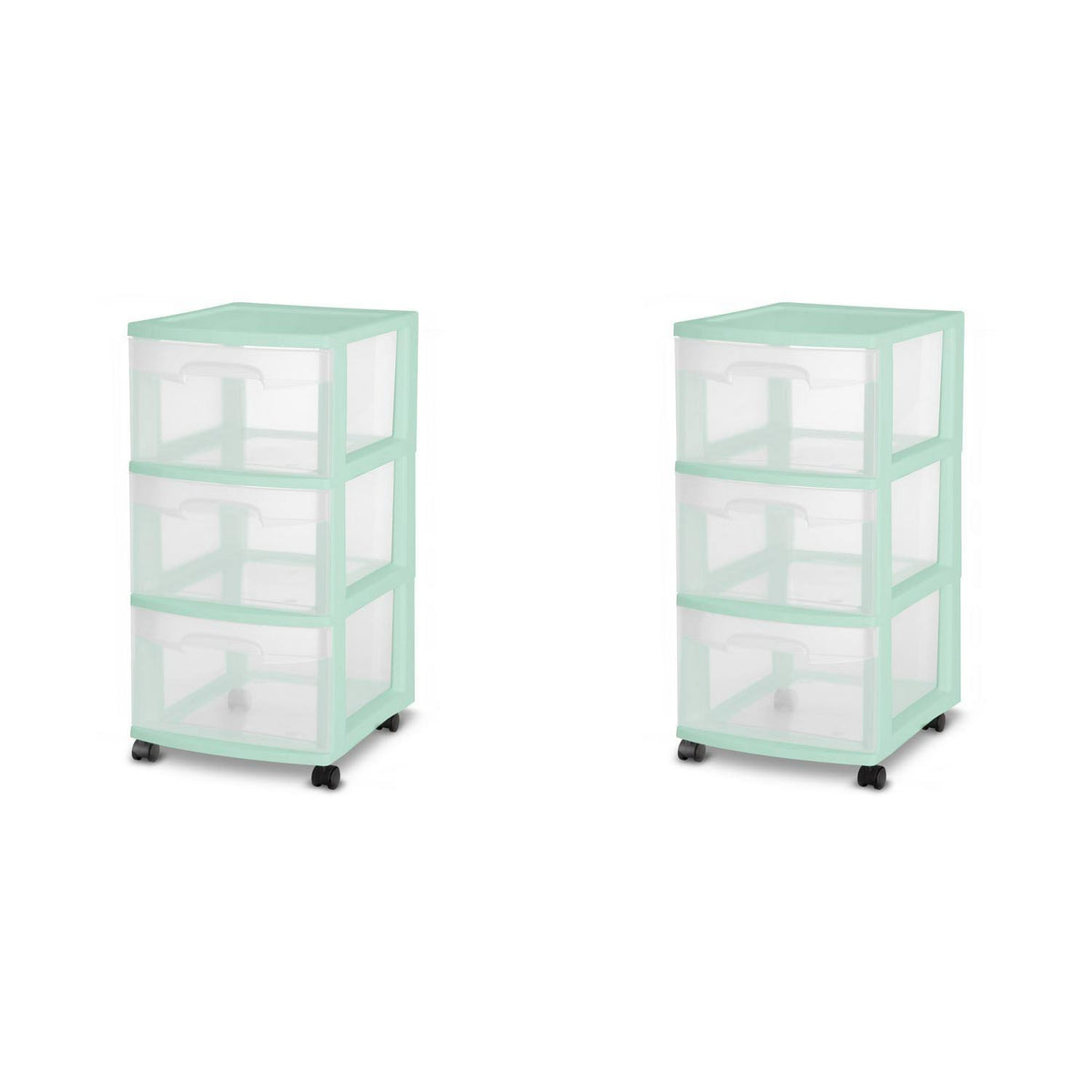 3 Drawer Cart Mint Set of 2 M1378