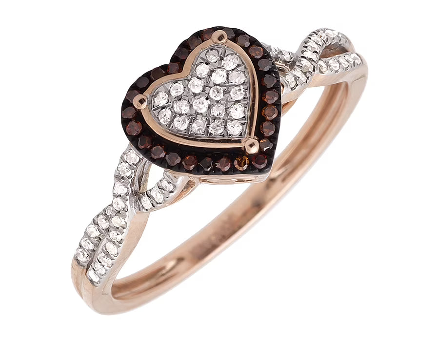10K Rose Gold Heart Infinity Diamond Ring 0.20ct. V85399
