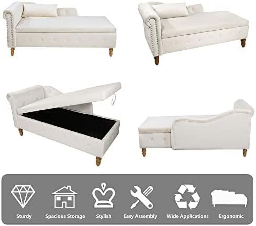 Grey Velvet Tufted Chaise Lounge Chair with Ottoman Bench O936088