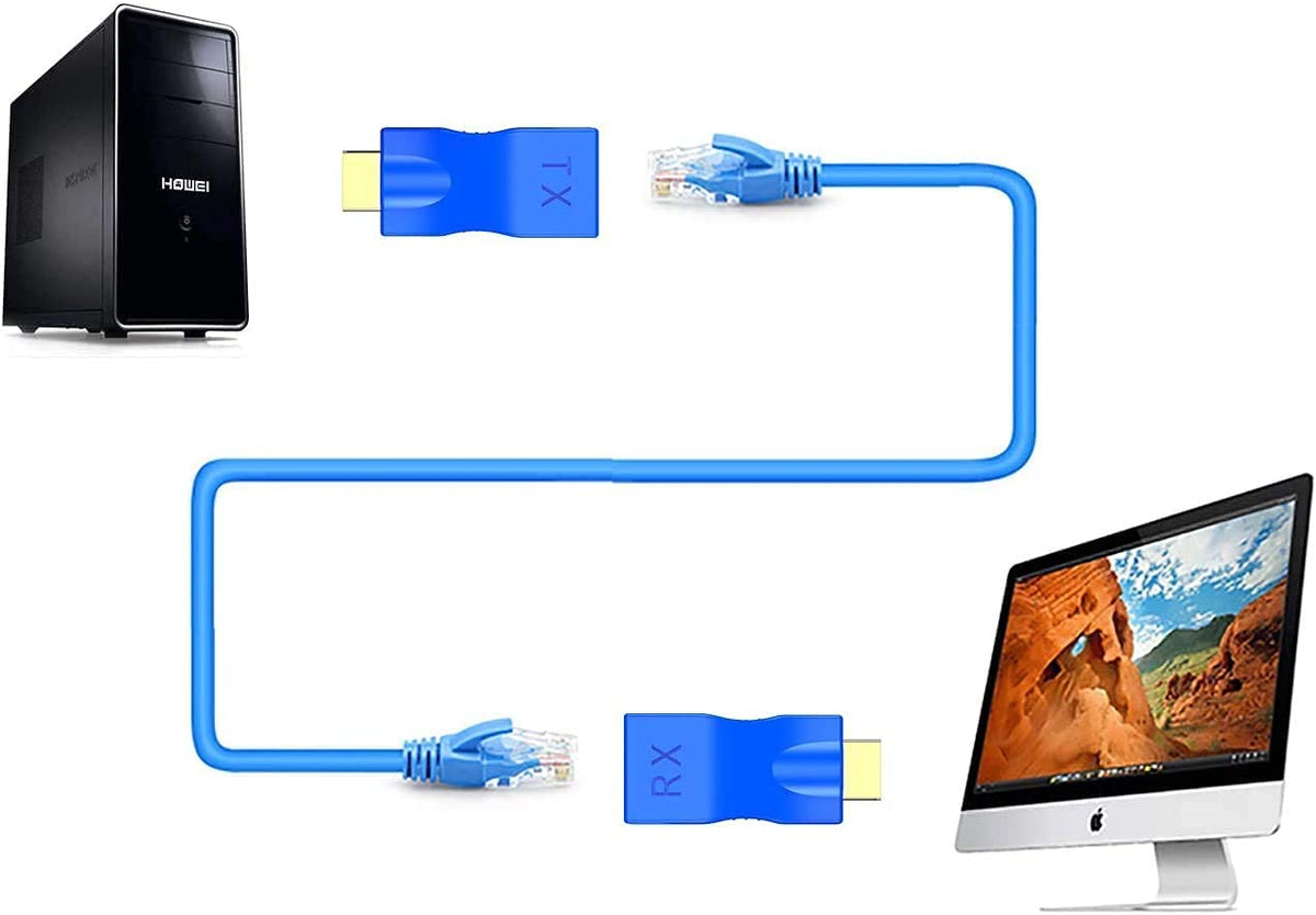 HDMI to RJ45 Extender over Cat5-e/6 Cable 1080p up to 30m P43501