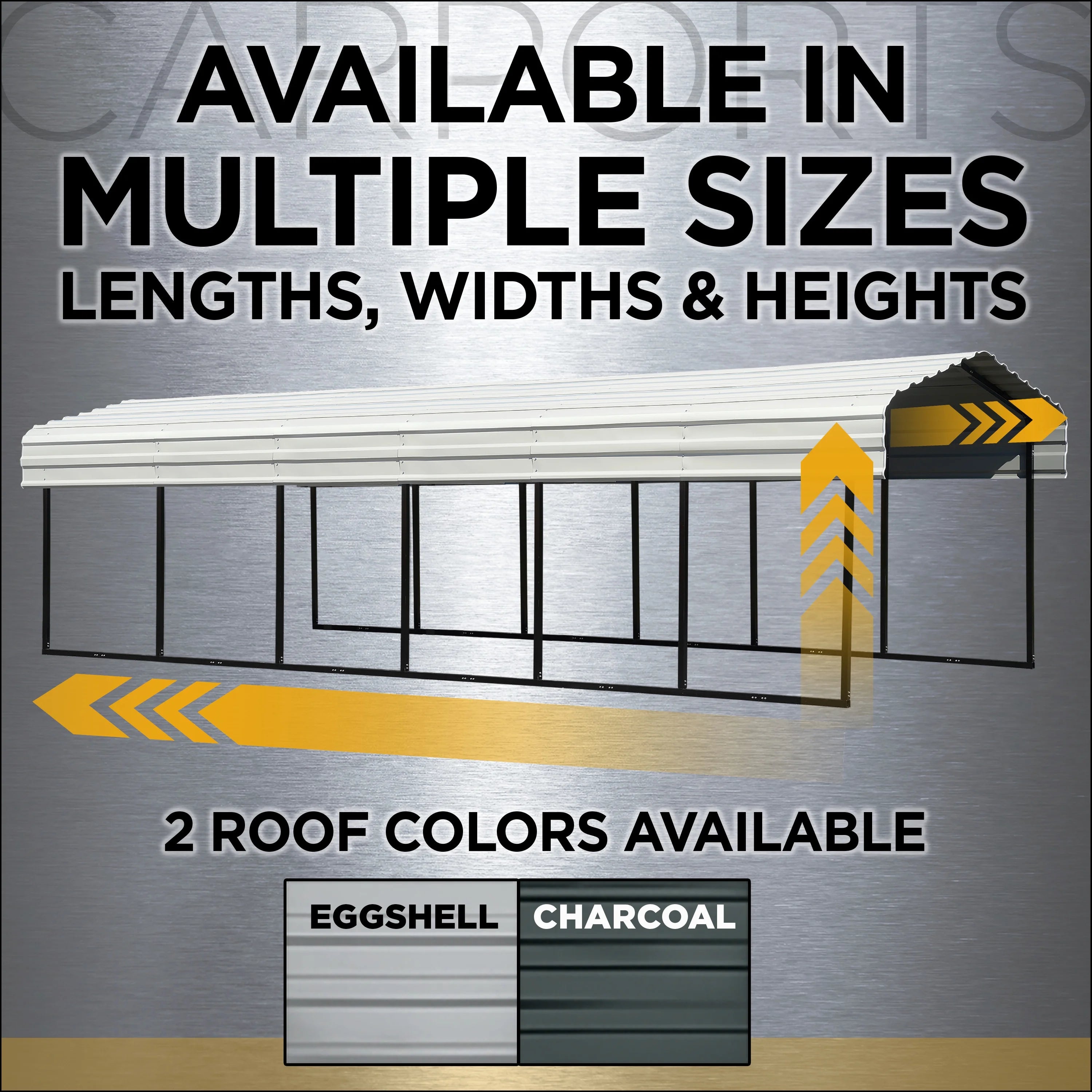 Galvanized Steel Carport Kit with 1-Sided Enclosure V882