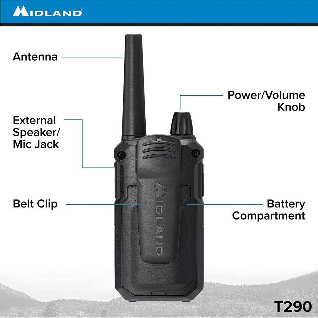 Black/Silver 4 Radios GMRS Two Way Radio Walkie Talkie K9419