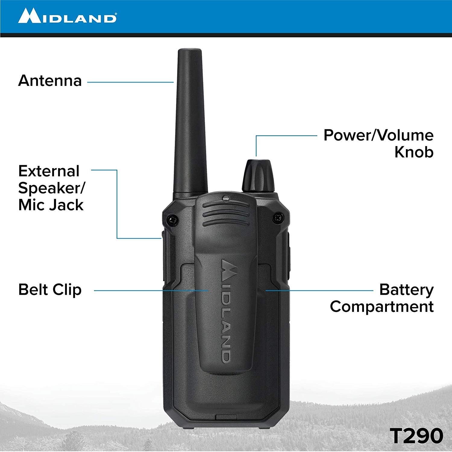 Black/Silver 4 Radios GMRS Two Way Radio Walkie Talkie K9419