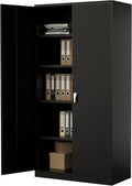 72" Tall Steel Storage Cabinet with Locking Door and 4 Adjustable Shelves Y253