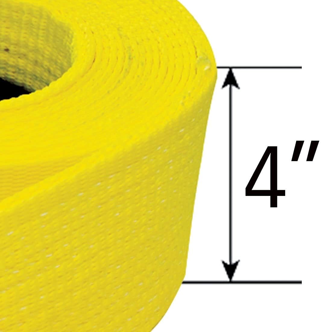 Tow Strap with Reinforced Eyes, 4 Inch x 20 Foot, 2 Pack, 10,000 Pound Towing Capacity O103