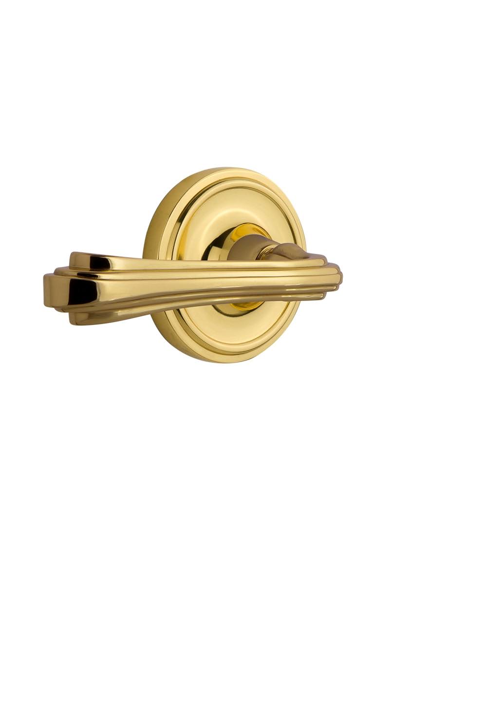 Fleur Left Handed Privacy Door Lever Polished Brass T5977