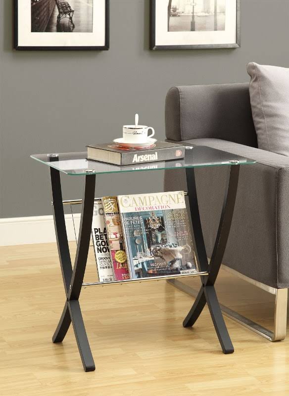 Cappuccino Bentwood Magazine Table with Tempered Glass W88882