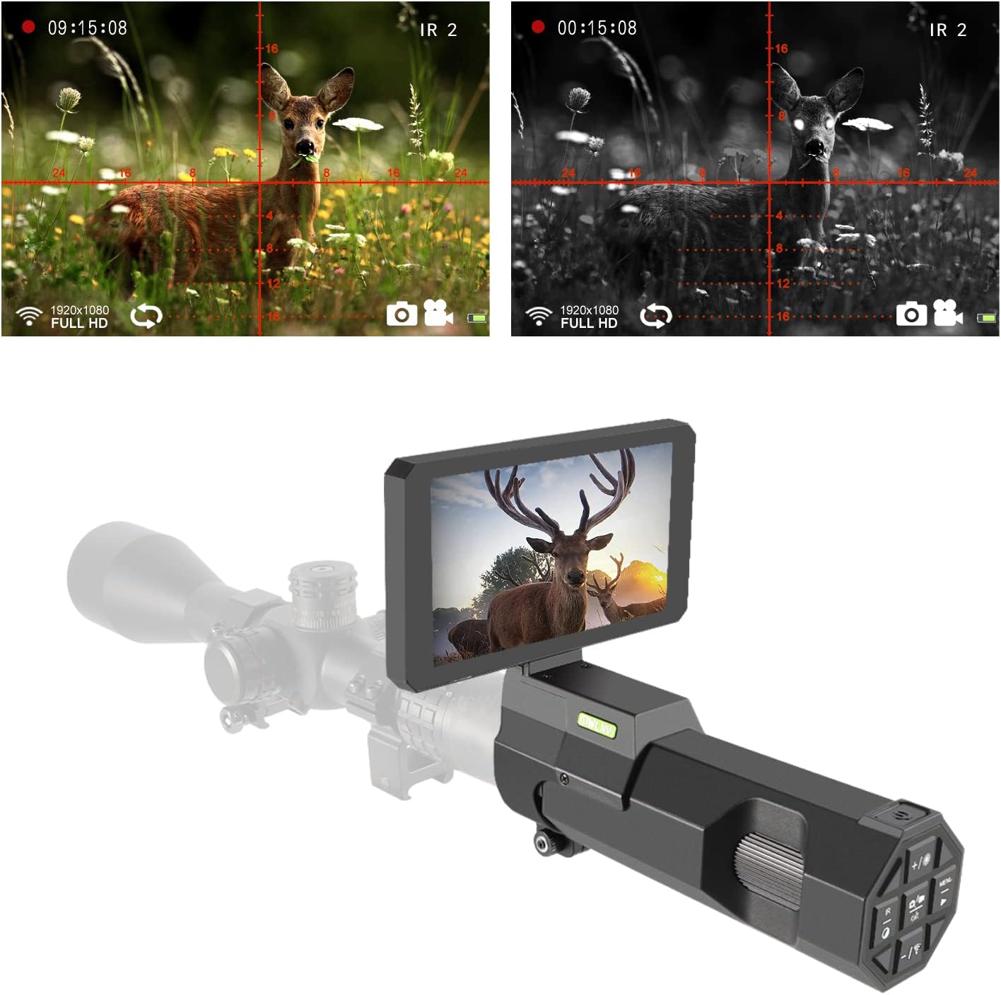 DIY Digital Night Vision Scope with Camera and 5.8 1080P HD Display Screen K42255