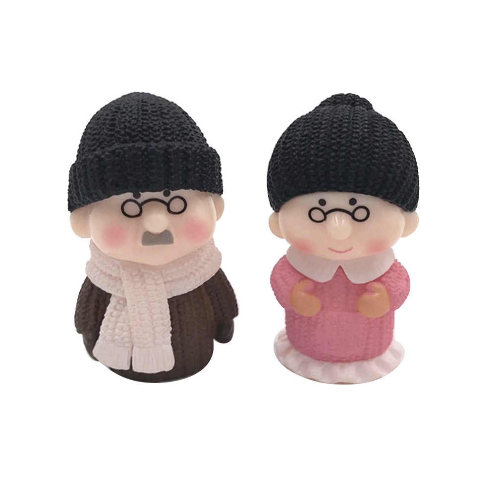 Grandparents Action Figure Set, Dollhouse People Grandma and Grandpa Miniature Decor E864961
