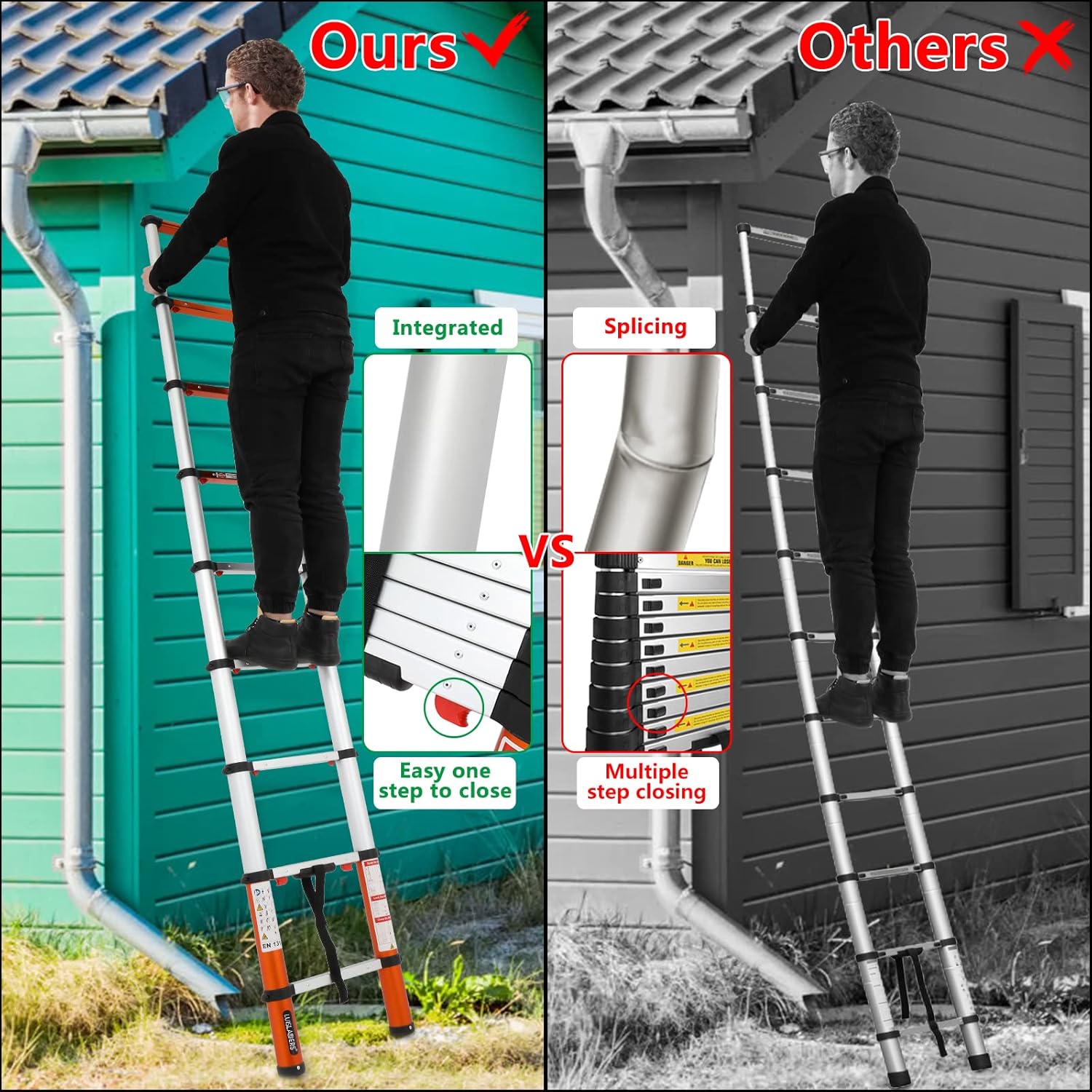 Telescoping Ladder 6.5 Feet 330 Lb Capacity D883883