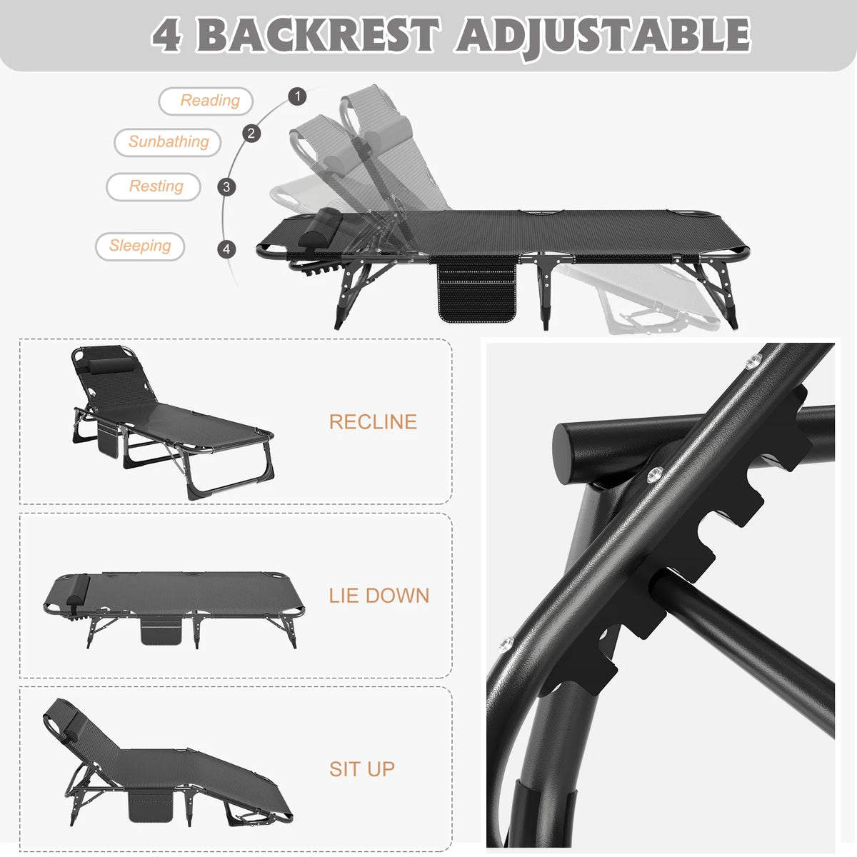 5-Position Folding Lounge Chair G5919
