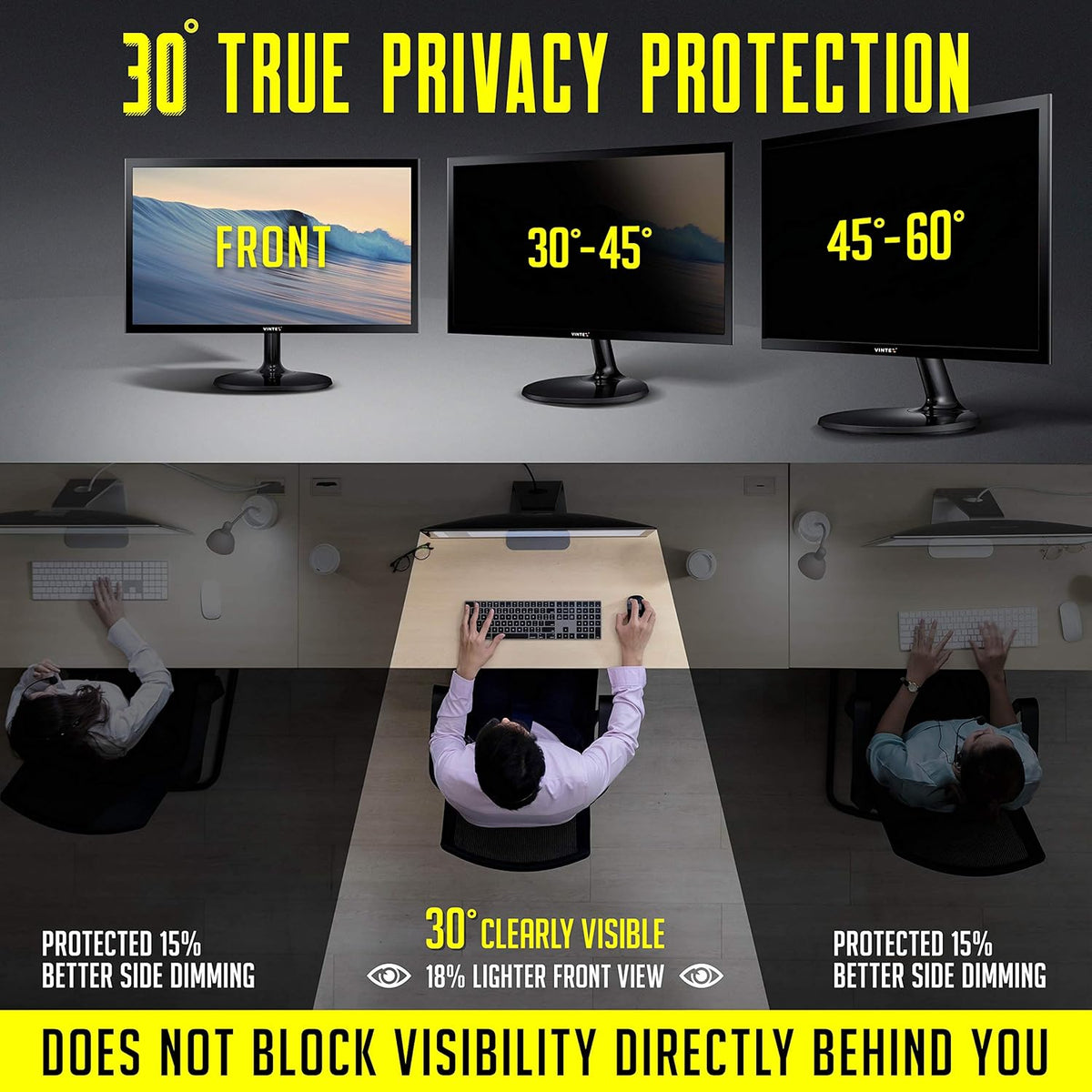 16:10 Anti-Glare Privacy Screen Filter for Widescreen Monitor C685