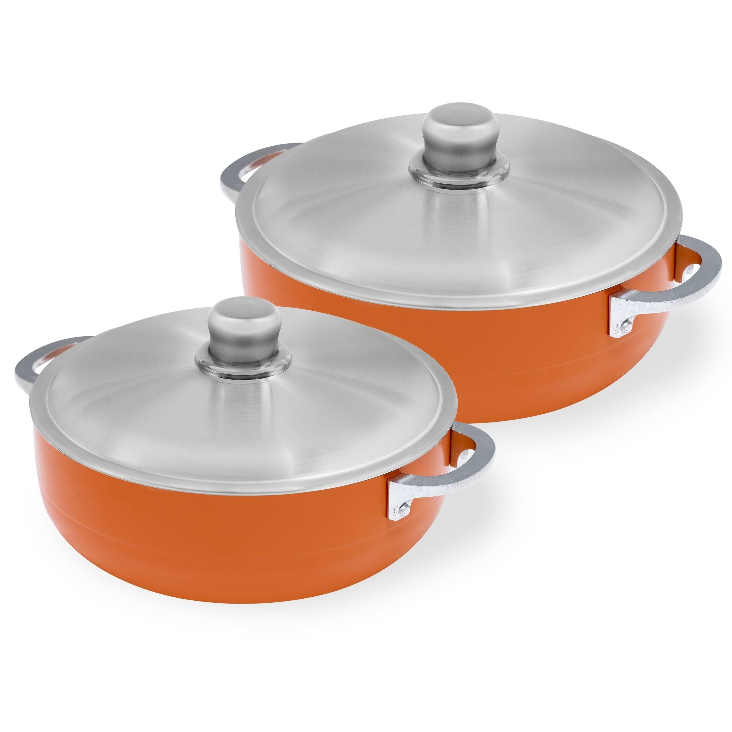 2-Piece Ceramic Nonstick Caldero Set Orange Z6227