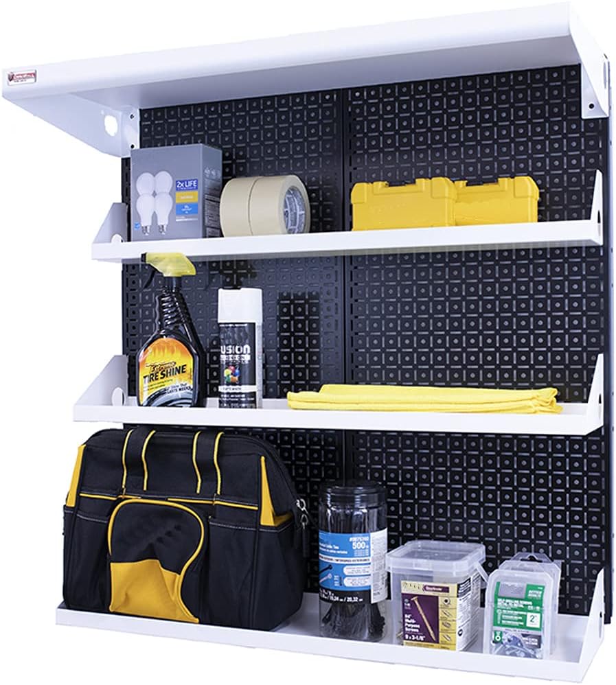 Black Modular Pegboard Shelving Kit 32" x 32" L920901