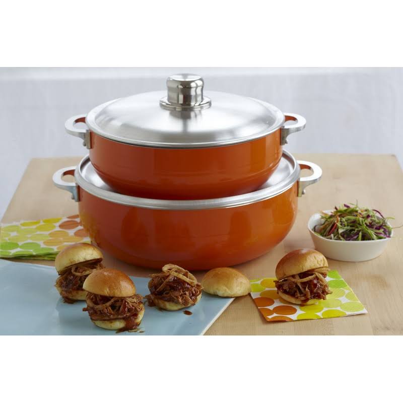 2-Piece Ceramic Nonstick Caldero Set Orange Z6227