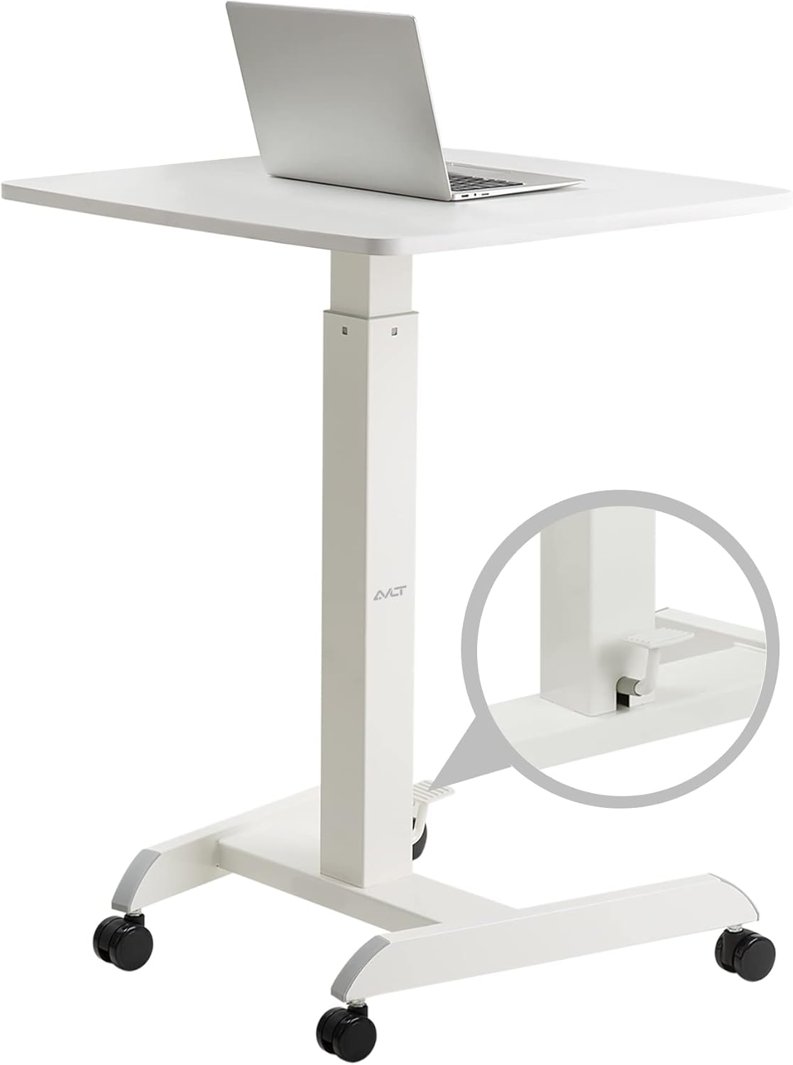 44 Height Adjustable Pneumatic Laptop Standing Desk Cart with Brake Casters X112893