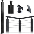Square 36x2x2 304 Stainless Steel Black Pre-drilled Post A4514