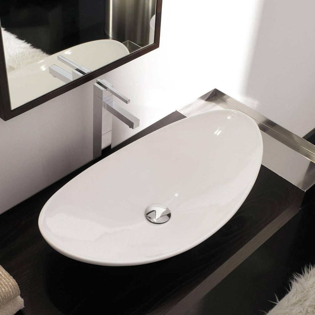 White Ceramic Vessel Bathroom Sink S843