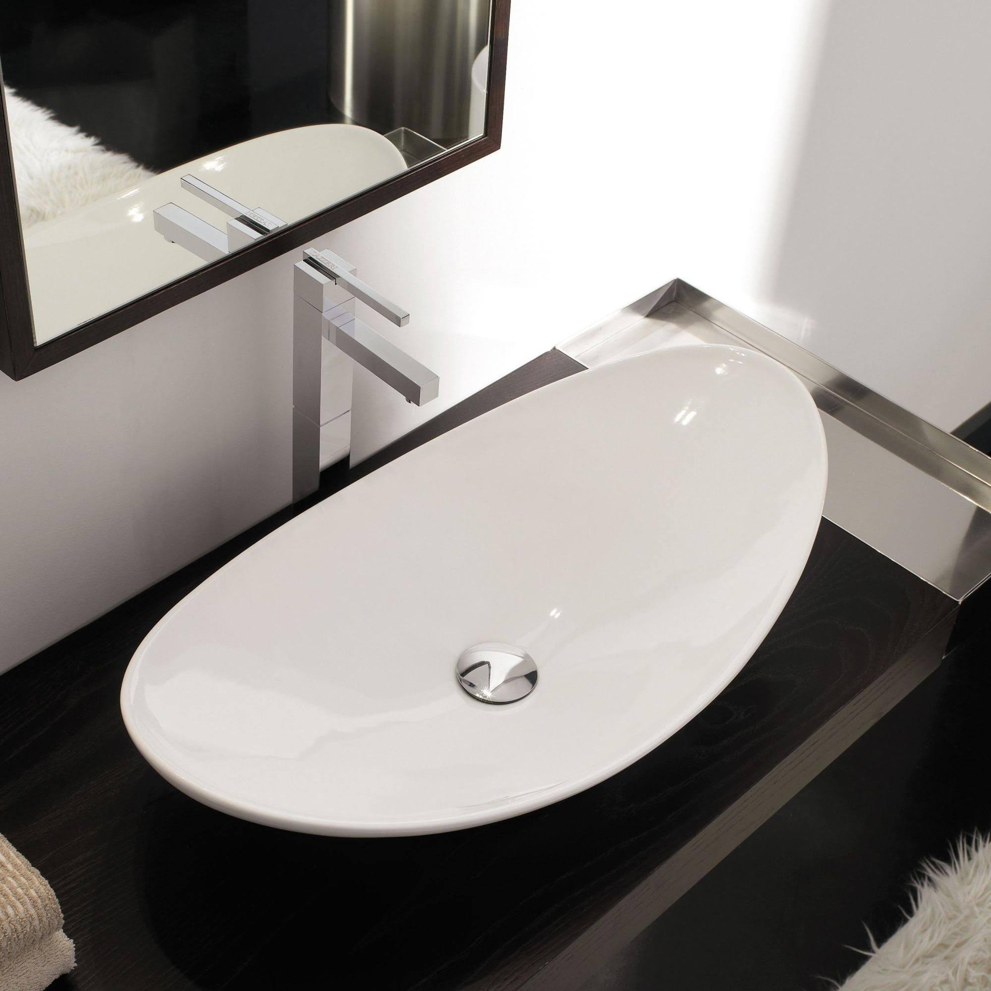 White Ceramic Vessel Bathroom Sink S843