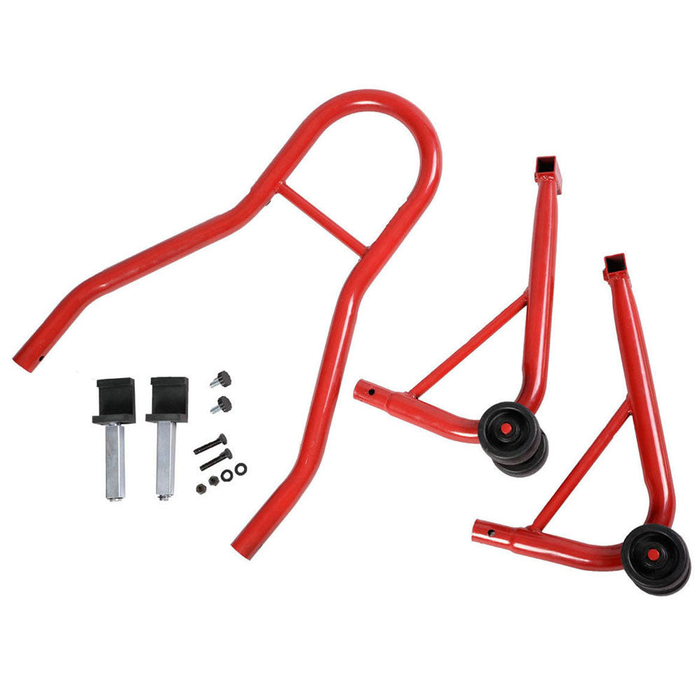 Red Steel Rear Wheel Paddock Stand T950