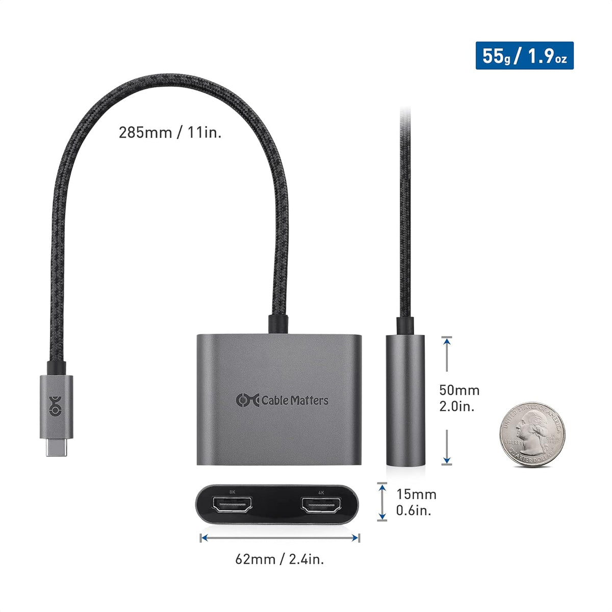 USB-C to HDMI Adapter in Gray M139