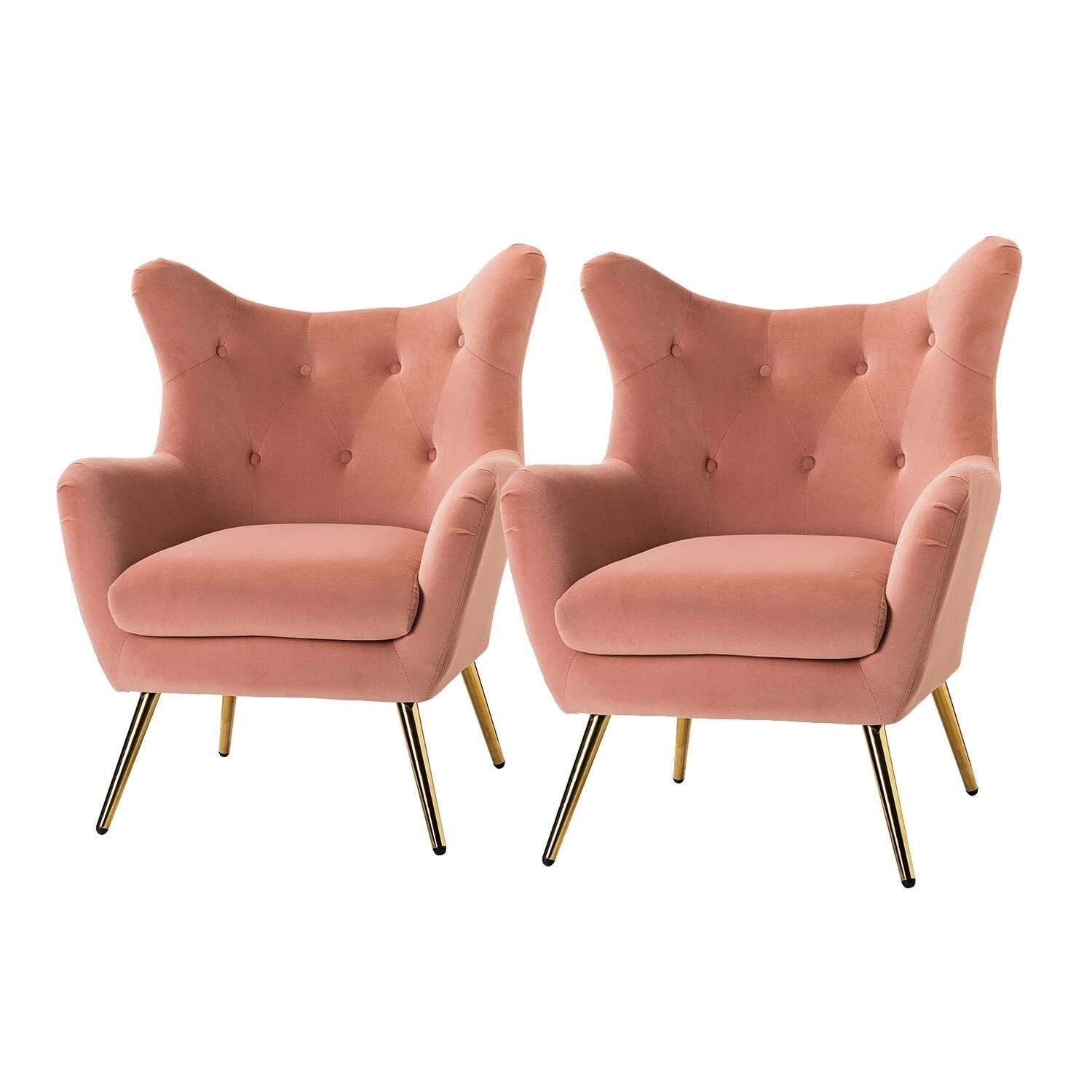 Purple Tufted Wingback Accent Chair, Set of 2 A815208