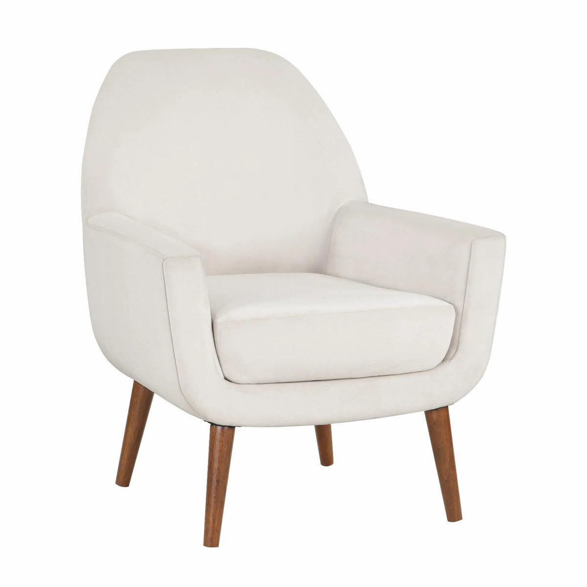 Navy Blue Velvet Arm Chair with Solid Wood Legs S790