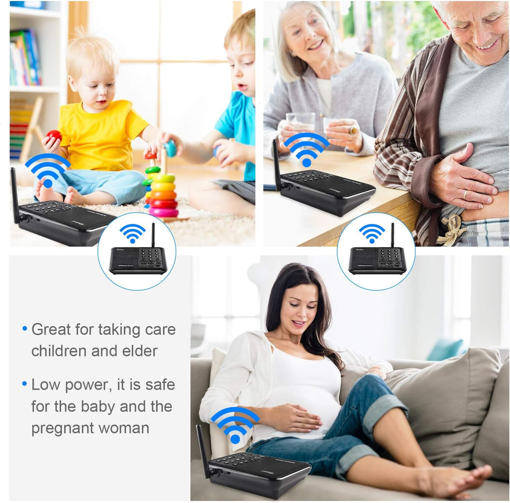 Wireless Intercom System, 2 Packs, Black X252004