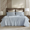 Blue Cal King 4 Pieces Sateen Sheet Set Q121383