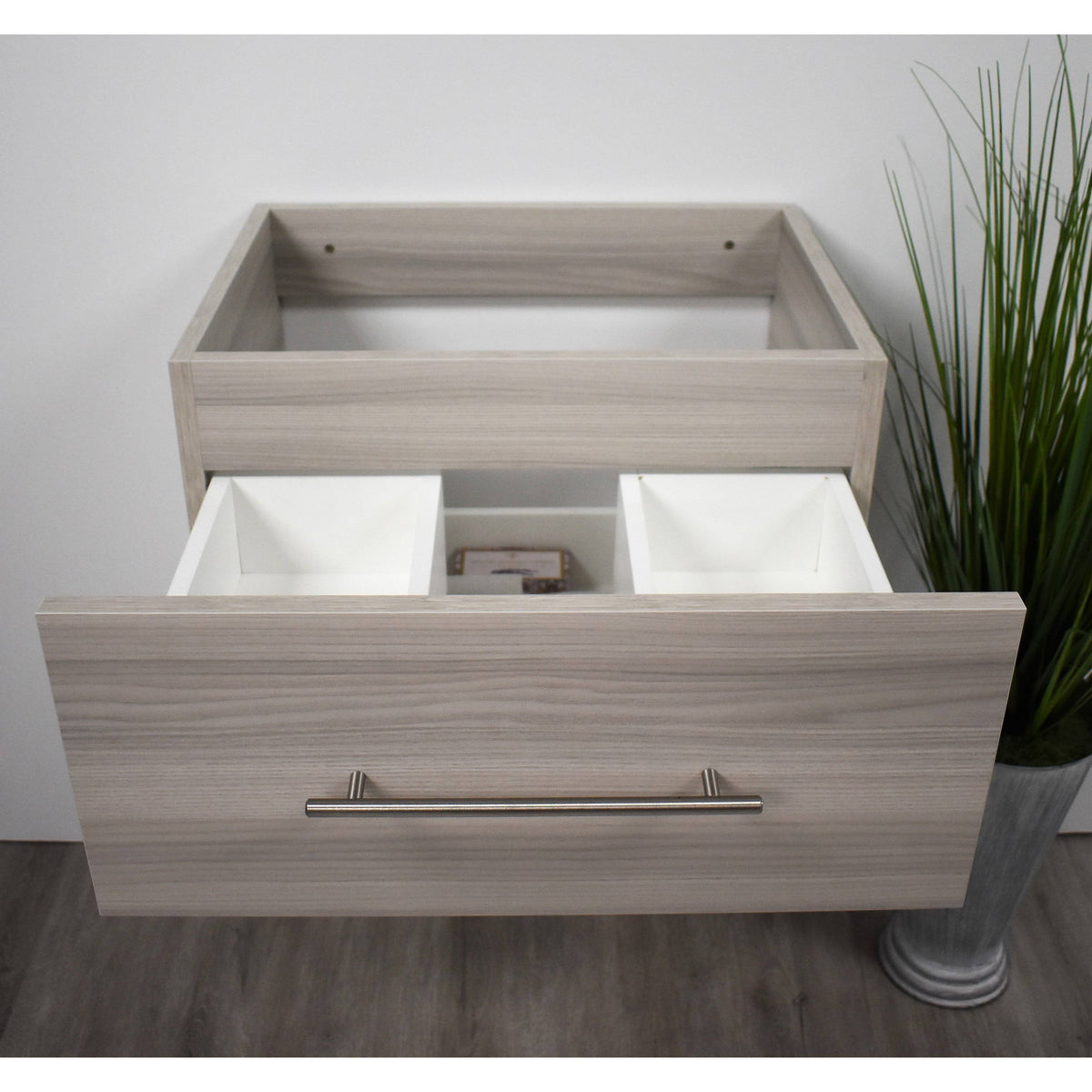 Ash Grey Wall-Mounted Floating Bathroom Vanity Cabinet W643641