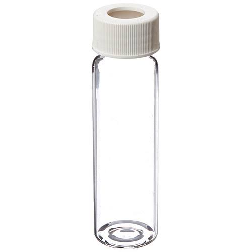 20ml Amber VOA Vial with White Polypropylene Open Top Closure N4985