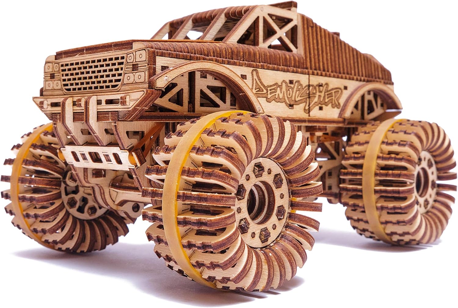 Monster Pickup Truck 3D Wooden Puzzle Model Kit Pack of 2 U50616