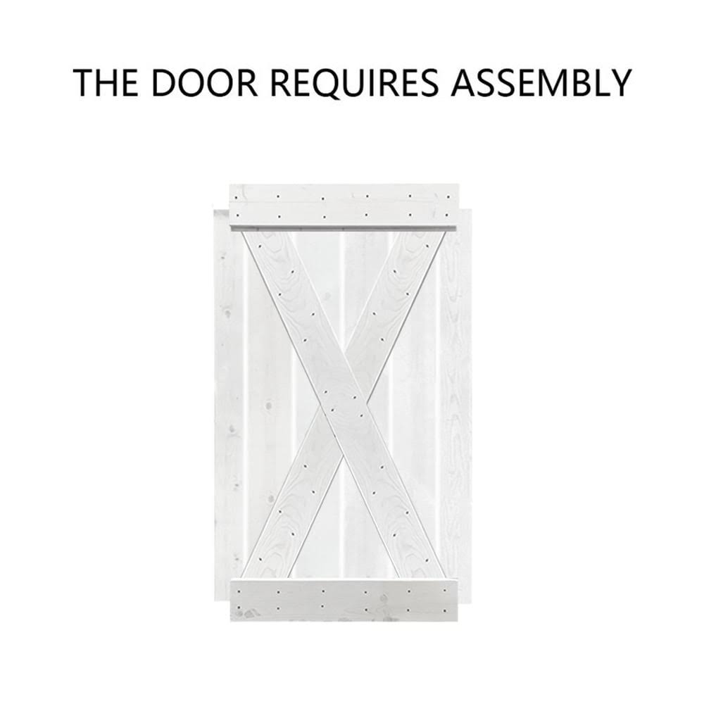 Weather Gray Solid Knotty Pine Wood Interior Sliding Barn Door Slab V822840