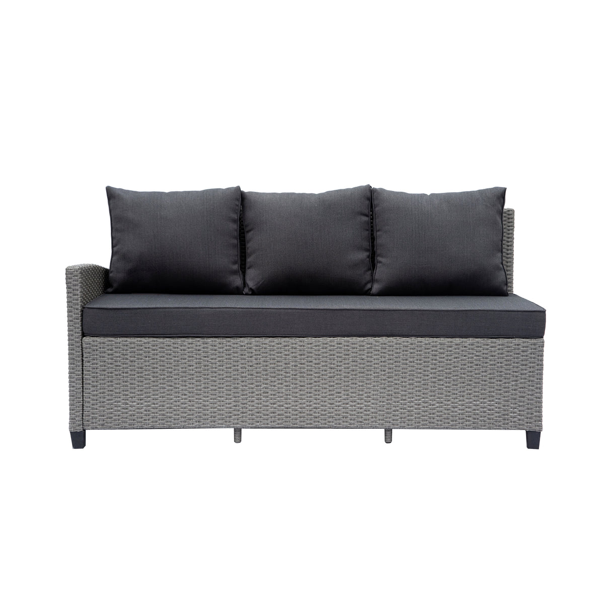 Outdoor Wicker Patio Sectional Sofa & Ottoman Set with Table H866372