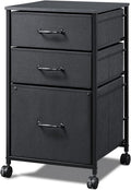 Rustic Brown Mobile File Cabinet with Open Storage Shelf Y238