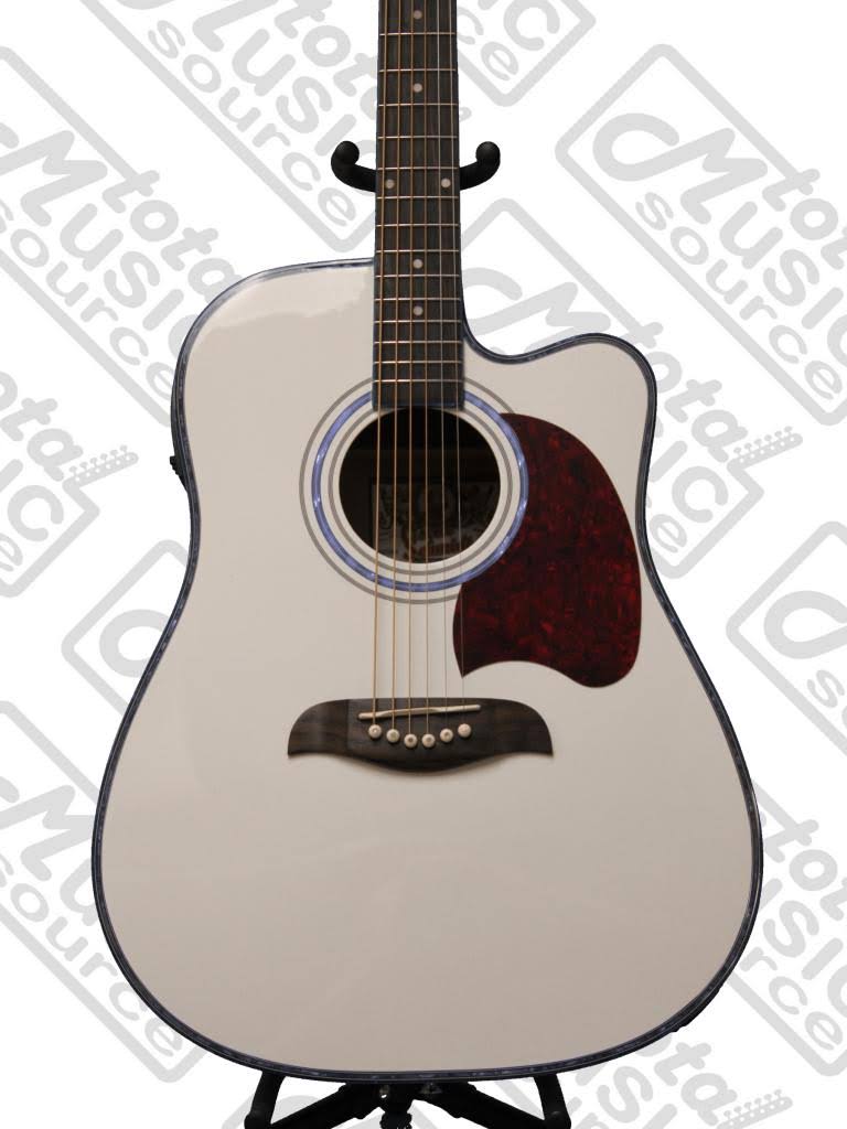 White Dreadnought Acoustic/Electric Guitar Y896891