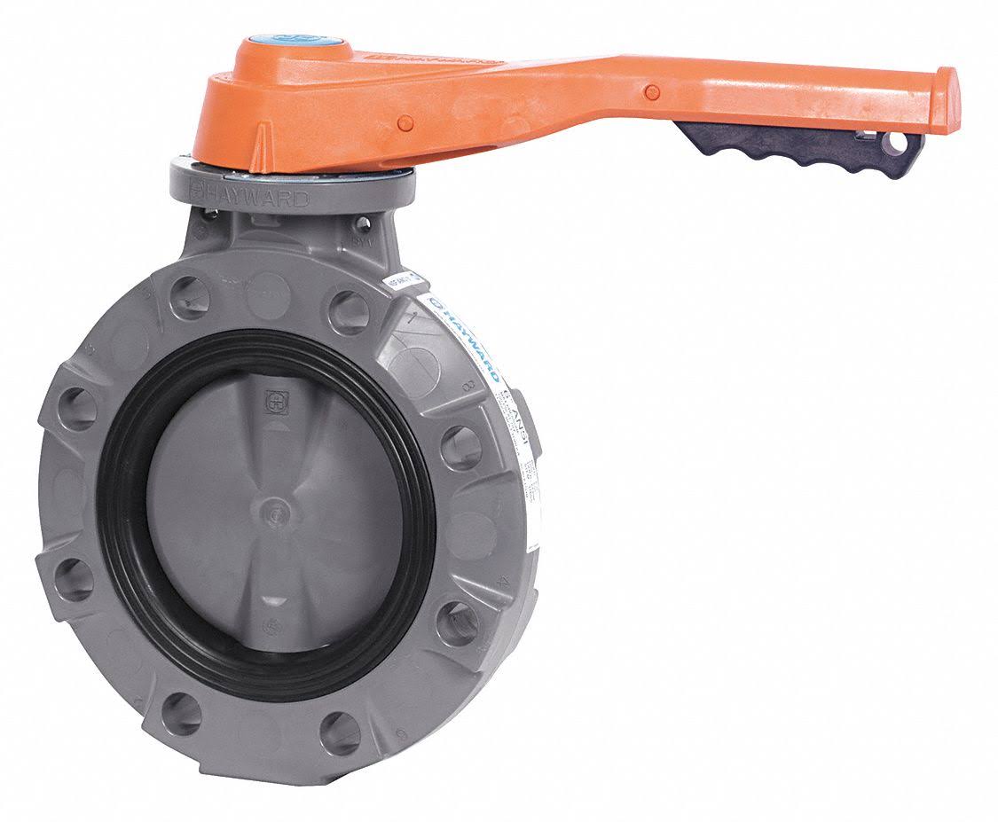 Butterfly Valve, PVC/PP, Nitrile, 6in, Lever C64835