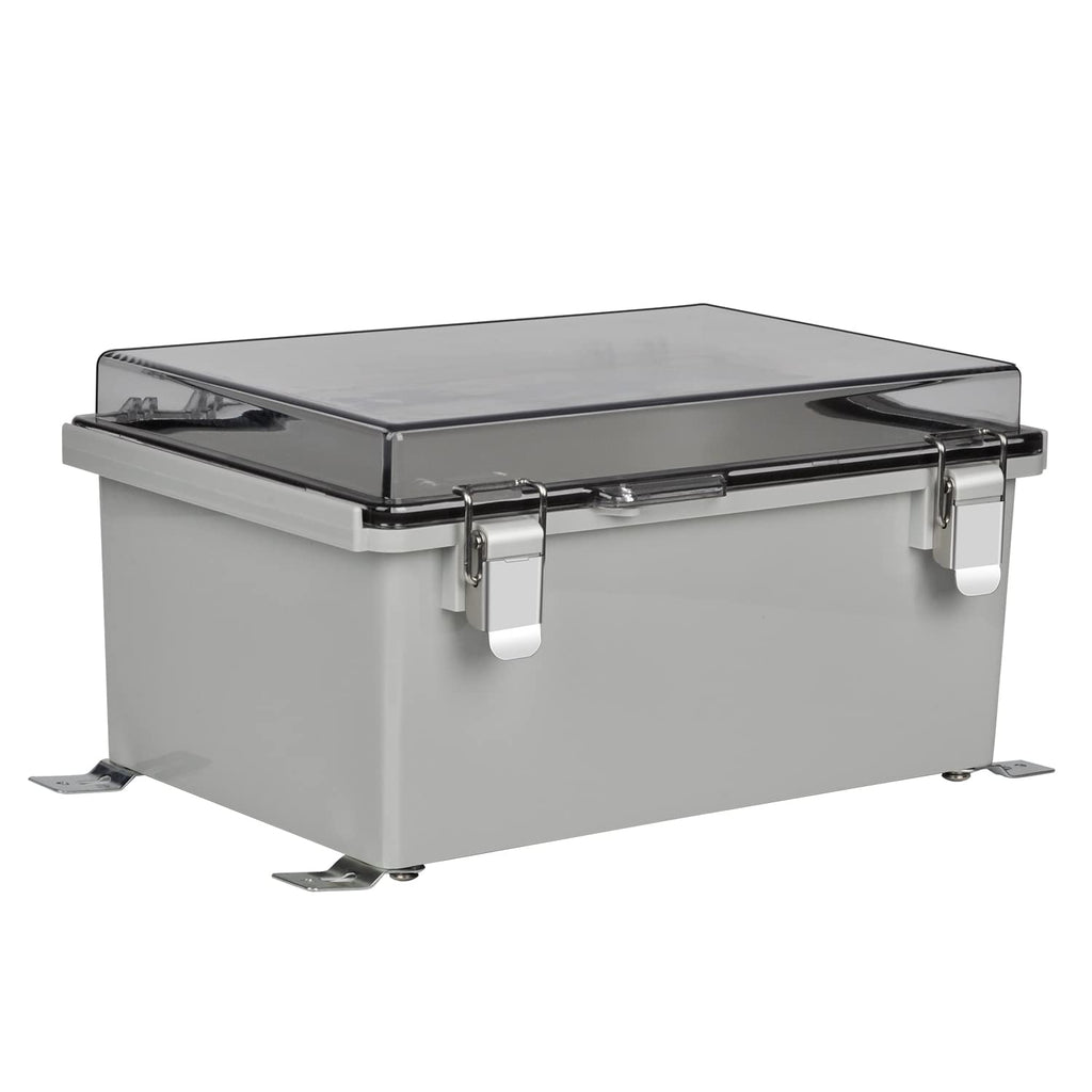 Waterproof Hinged Clear Cover ABS Plastic Junction Box, Pack of 2 K60038