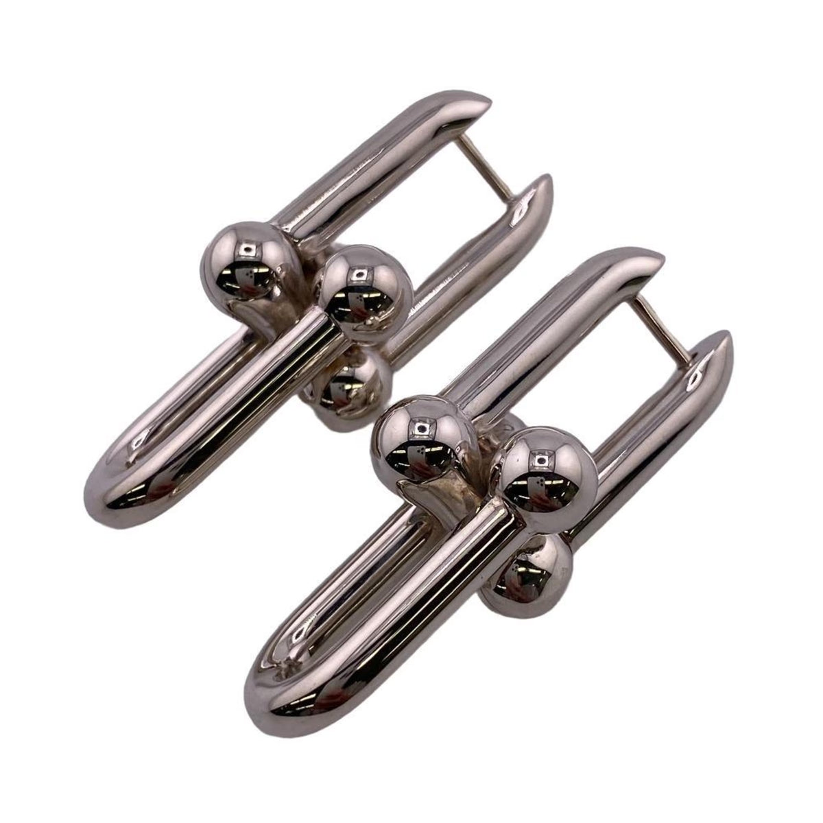 Tiffany Hardware Large Link Earrings Silver R198168