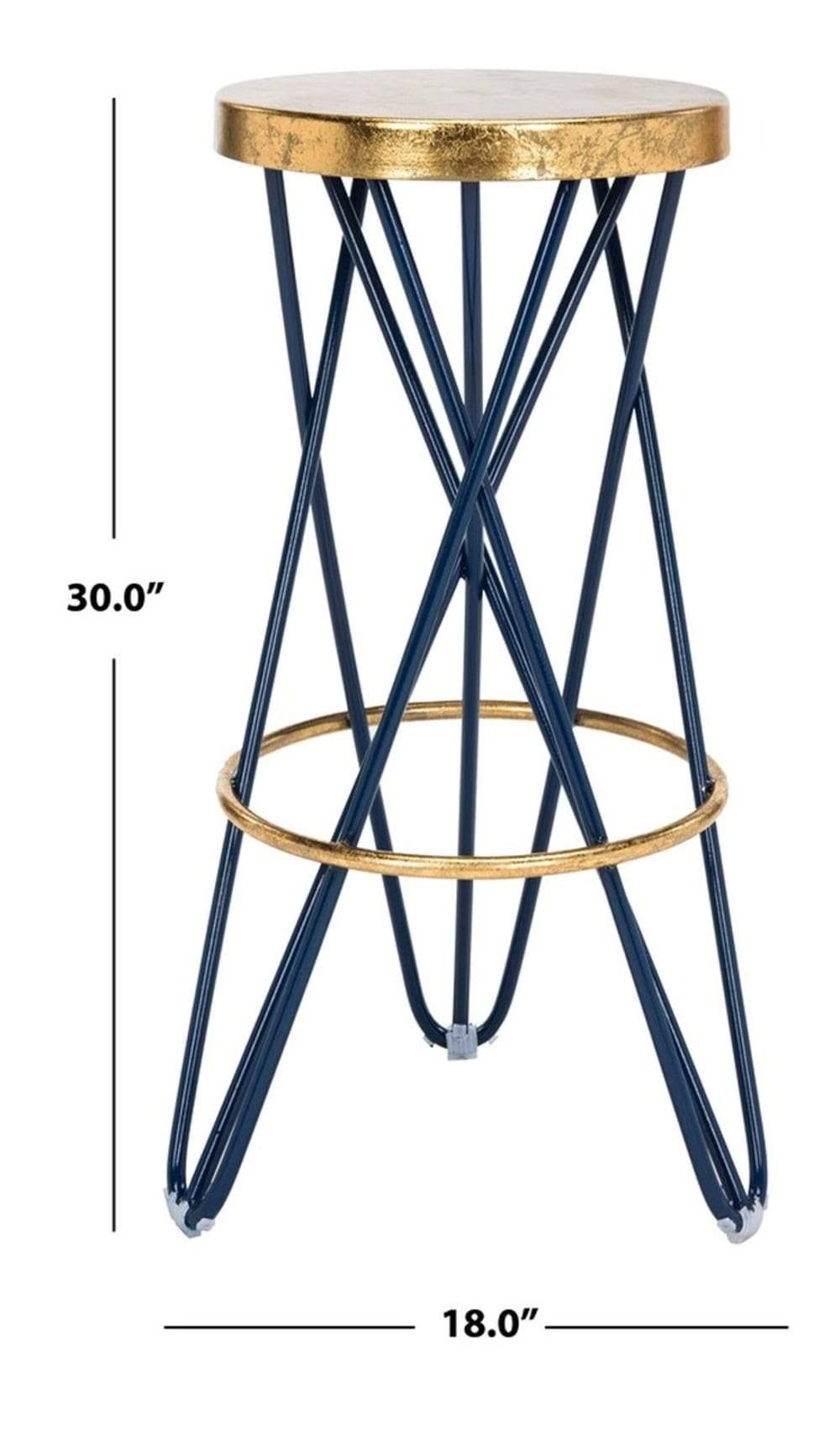 White Gold Leaf Bar Stool Y281