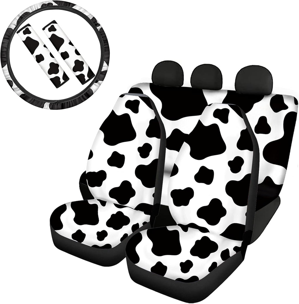 Pink Cow Print Universal Car Seat Covers Set U874